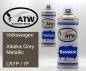 Preview: Volkswagen, Alaska Grey Metallic, LR7P / 7F: 400ml Sprühdose + 400ml Klarlack - Set, von ATW Autoteile West.